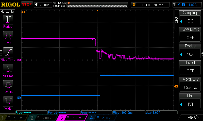 Clean Signal before and after the Schmitt trigger